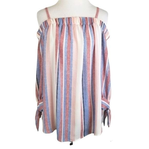 by & by Multicolor Striped Off-Shoulder Blouse - Picture 1 of 8